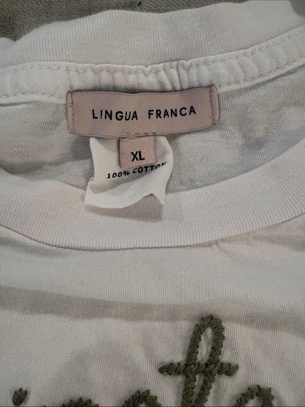 White Lingua Franca XL Tee with 'nineteen seventy three' embroidery - Picture 2 of 6
